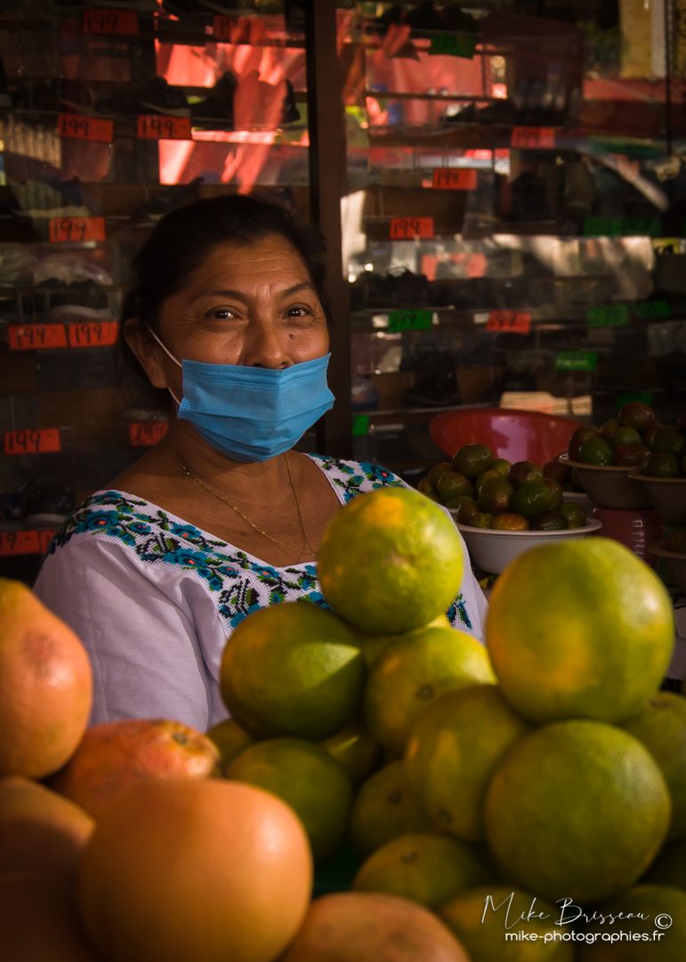 Femme maya, Marché, Mexique, Tekax