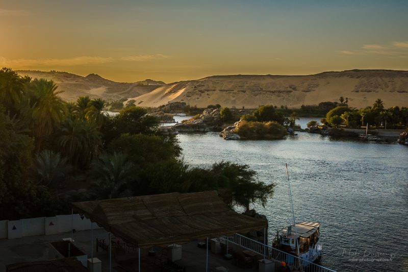 Assouan, Couché de soleil, Egypte, Nil, Paysages, flore, landscape, vue