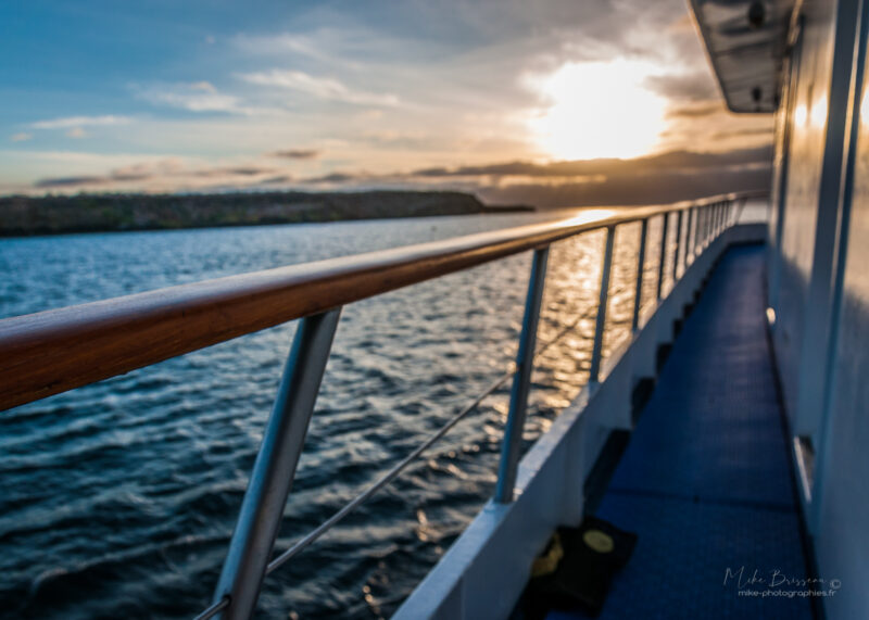 Bateau, Couché de soleil, Equateur, Galápagos