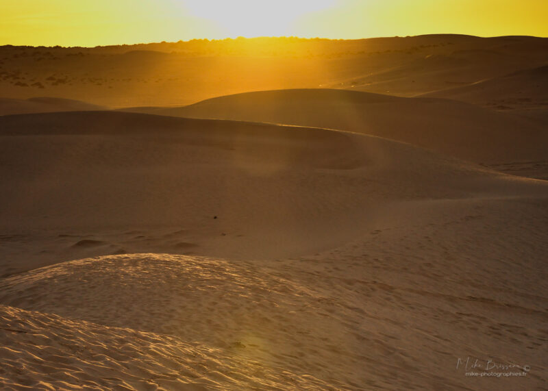 Couché de soleil, Désert, Tunisie