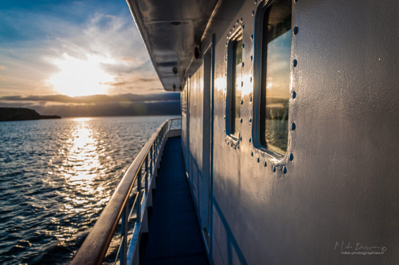 Bateau, Couché de soleil, Equateur, Galápagos